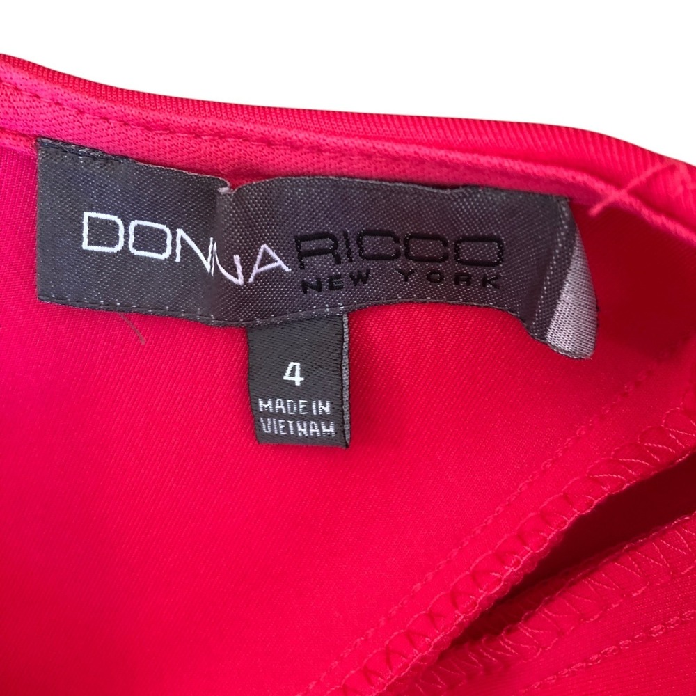 Donna Ricco NWT Pink Fit Flare Sleeveless V-Neck Party Wedding Guest Dress Sz 4 - Picture 10 of 15